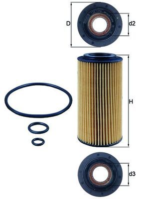 Eļļas filtrs MAHLE OX179D