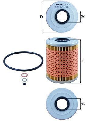 Õlifilter MAHLE OX187D