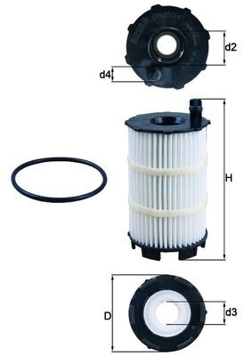 Õlifilter MAHLE OX350/4D