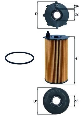 Õlifilter MAHLE OX354D