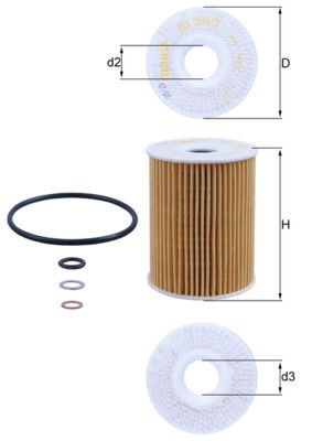 Õlifilter MAHLE OX355/3D
