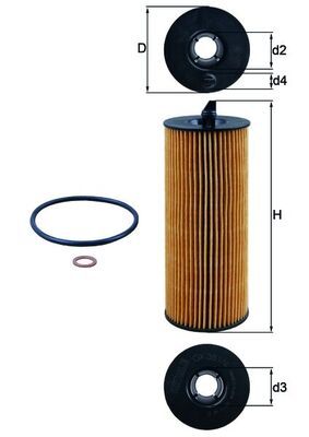 Масляный фильтр MAHLE OX361/4D