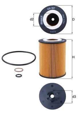 Õlifilter MAHLE OX367D