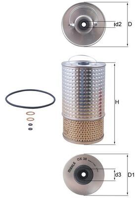 Alyvos filtras MAHLE OX38D