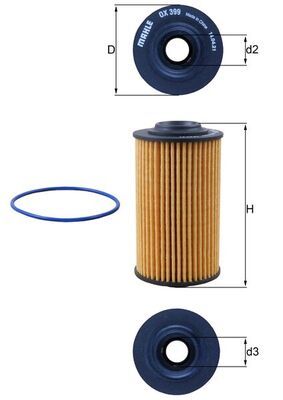 Alyvos filtras MAHLE OX399D