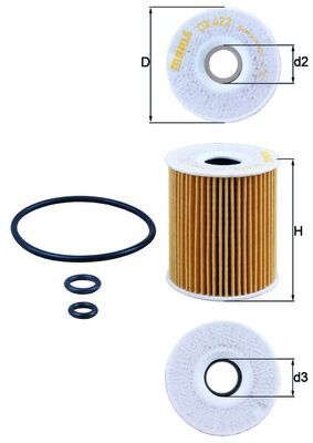 Alyvos filtras MAHLE OX422D