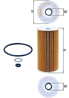 Oil filter MAHLE OX424D