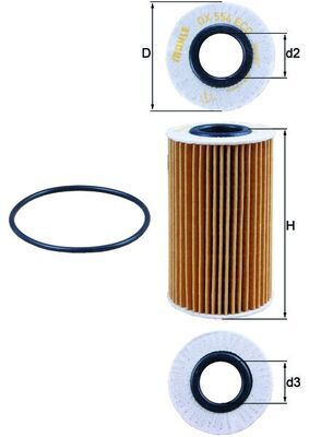 Alyvos filtras MAHLE OX554D1