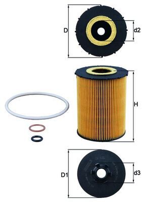 Õlifilter MAHLE OX636D