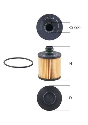 Alyvos filtras MAHLE OX779D