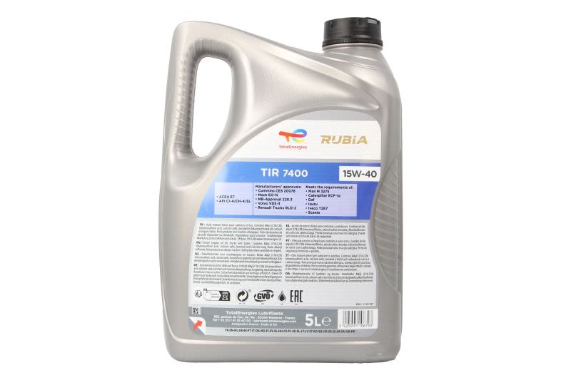 Variklinė alyva Total Rubia 7400 15W-40, 5 L — изображение 2