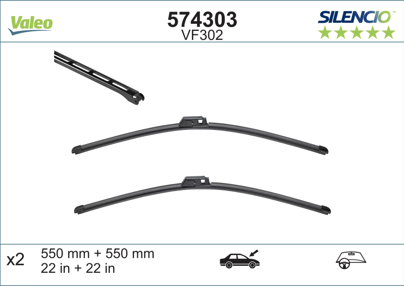 VALEO SILENCIO VALYTUVAI AUDI, SEAT FLAT BLADE