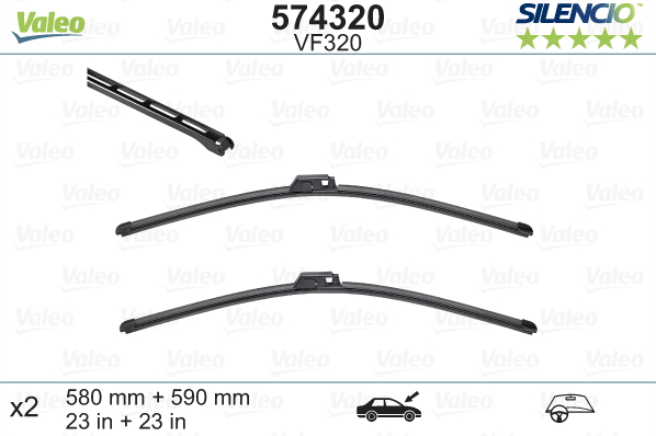 VALEO SILENCIO VALYTUVAI AUDI FLAT BLADE