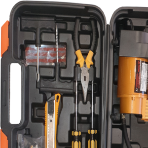 ELECTRIC CAR PUMP AND TOOL KIT IN CASE
