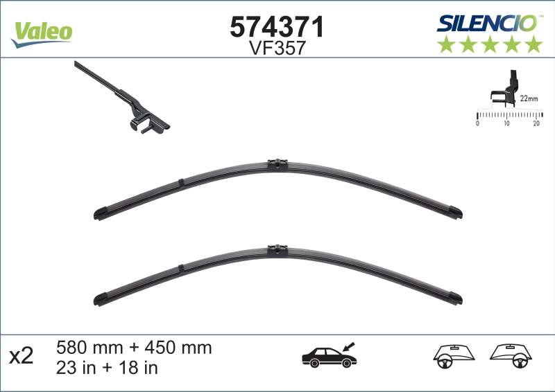 VALEO SILENCIO VALYTUVAI ALFA ROMEO FLAT BLADE