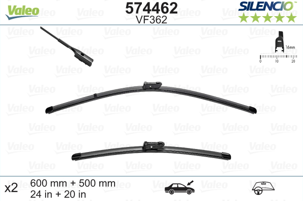 VALEO SILENCIO VALYTUVAI AUDI, PORSCHE FLAT BLADE