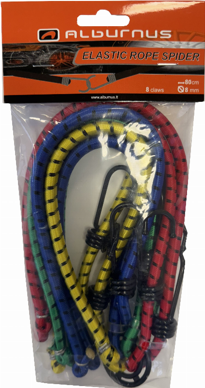 ELASTSED KOORMUSE KINNITAMISE NÖÖRID 4 TK "SPIDER" 8MM X 80CM