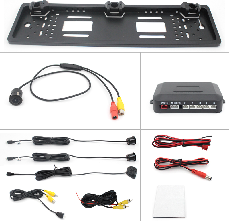 NUMBER PLATE FRAME WITH CAMERA AND PARKING SENSORS