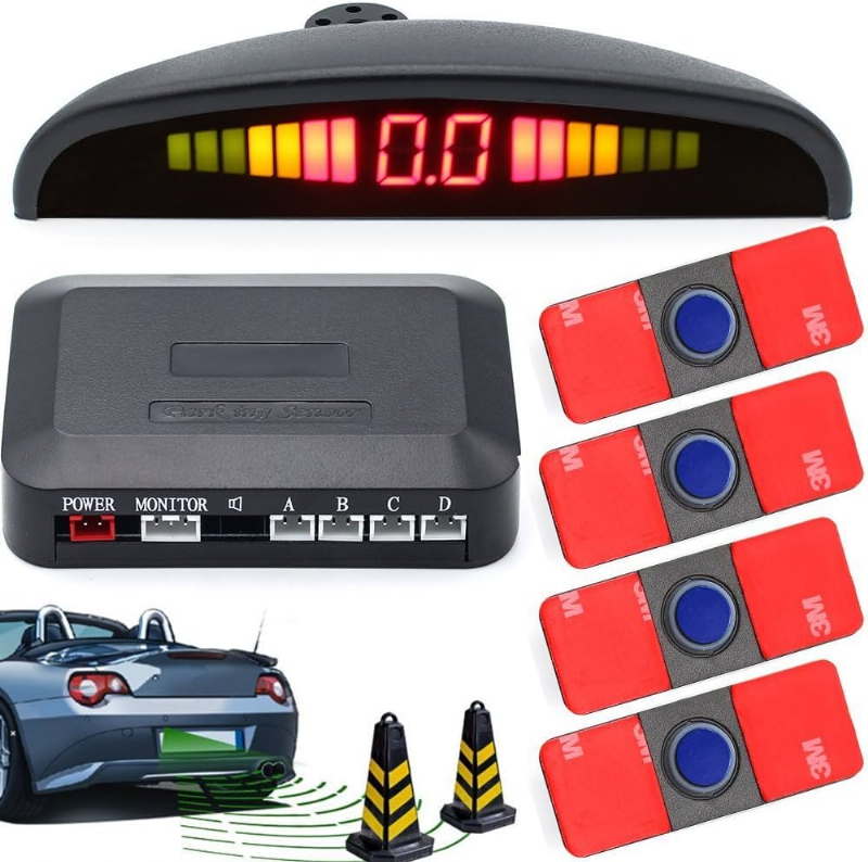 AUTO PARKIMISSÜSTEEM 4 EEMALDATAVA ANDURIGA KOOS EKRAANIGA