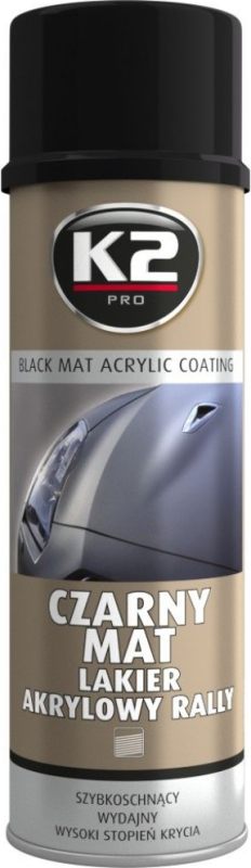 AKRILIAI MATINIAI DAŽAI K2 BLACK MATT 500ML SPRAY
