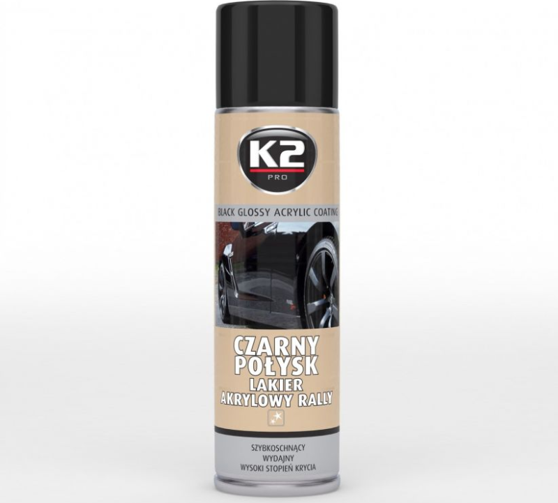 ACRYLIC GLOSS PAINT K2 BLACK GLOSS 500ML SPRAY