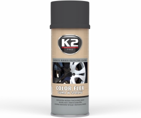 КРАСКА ПРОРЕЗИНЕННАЯ ЧЕРНЫЙ ГЛЯНЕЦ "COLOR FLEX" K2 400 МЛ
