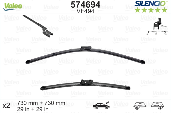 VALEO SILENCIO VALYTUVAI FORD FOCUS FLAT BLADE