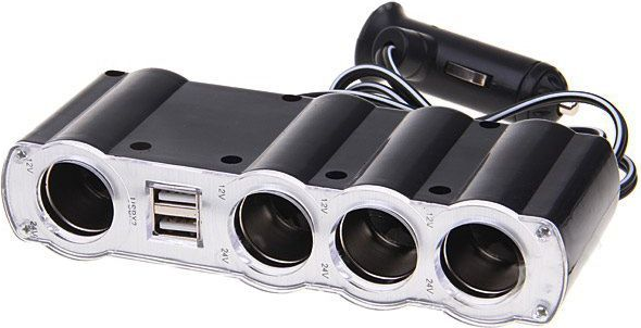 РАЗВЕТВИТЕЛЬ 4 ГНЕЗДА 2 USB 1A