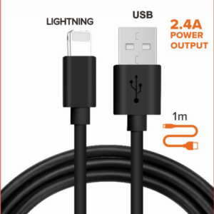 USB-laadimiskaabel koos Lightning-pistikuga, 2,4 A, 1 m