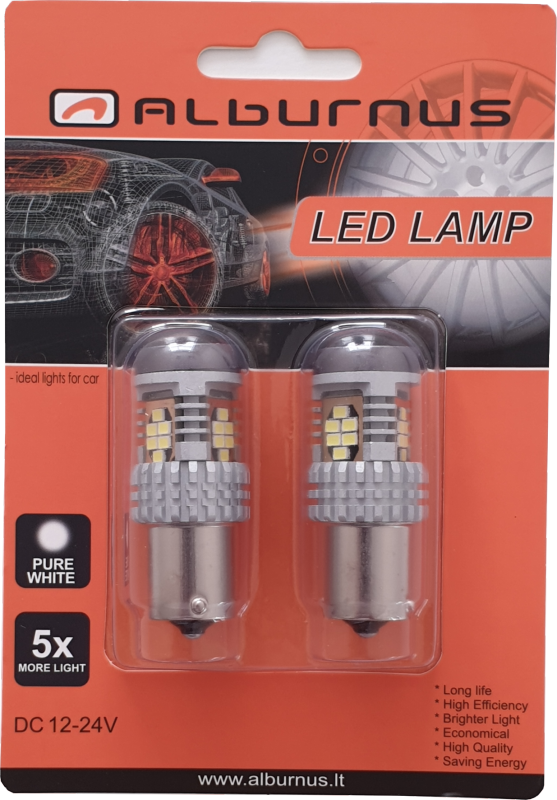 LAMBID P21W/R5W/R10W LED 24SMD CANBUS BA15S 12-24V (2TK)