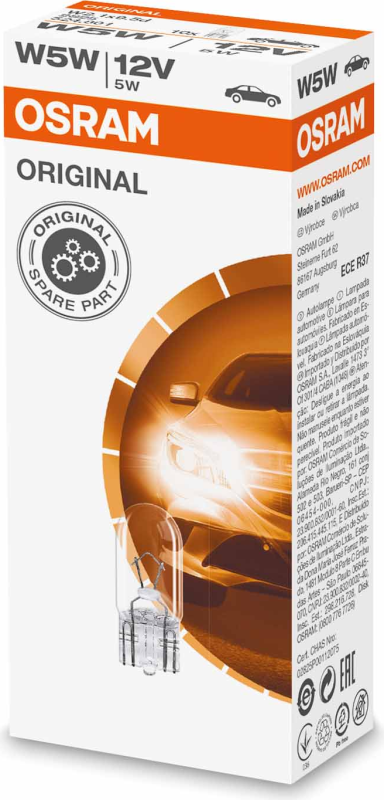 Лампочки OSRAM W5W 12 В W2.1X9.5D UNV1
