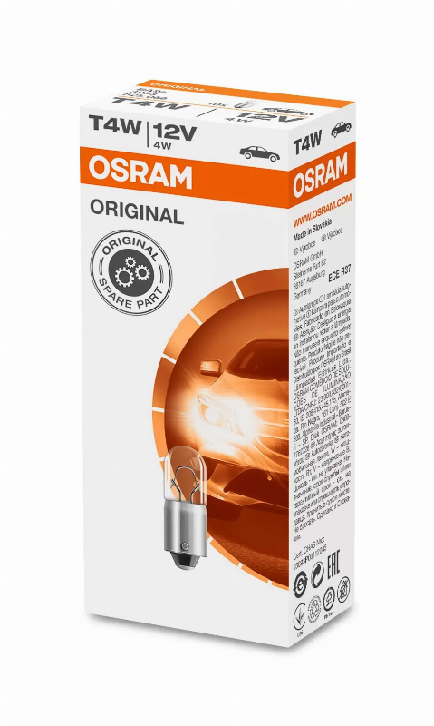ЛАМПЫ OSRAM T4W 12V BA9S LF UNV1