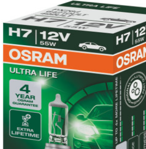 OSRAM LEMPUTĖS H7 55W 12V PX26D ULTRA LIFE