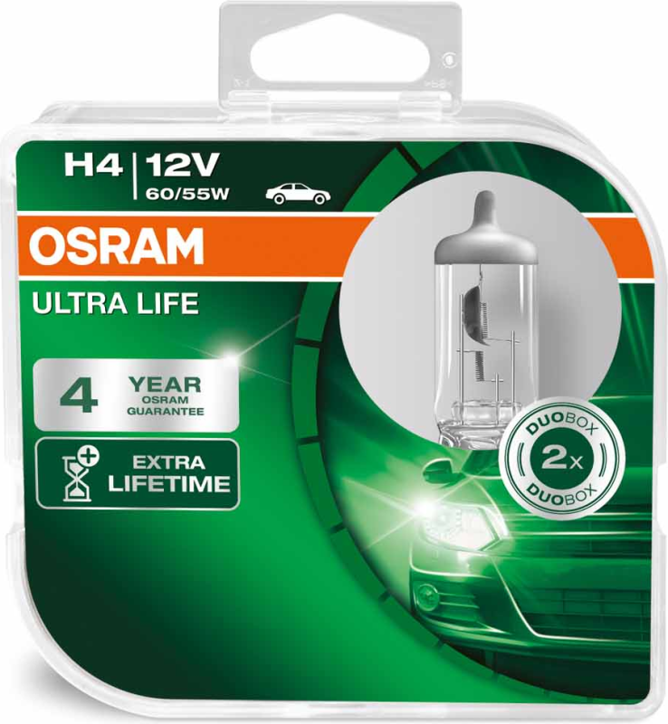 OSRAM LEMPUTĖS H4 60/55W 12V P43T ULTRA LIFE