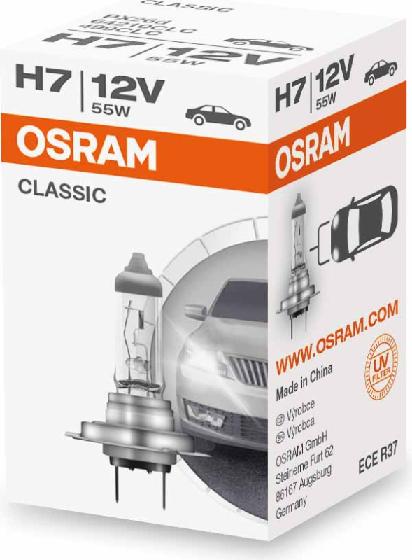 OSRAM BULBS CLASSIC H7 55W 12V PX26D