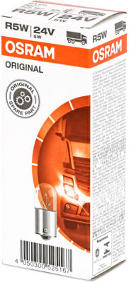 ЛАМПЫ OSRAM R5W 24V BA15S 5XS10 1A