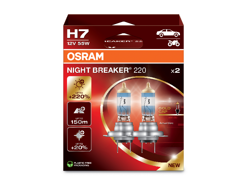 OSRAM BULBS H7 HCB 55W 12V +220% PX26D