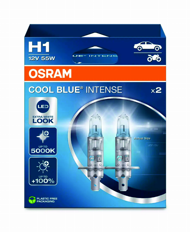 OSRAM ЛАМПЫ H1 55W 12V P14.5S ХОЛОДНЫЙ СИНИЙ ИНТЕНСИВНЫЙ +100%