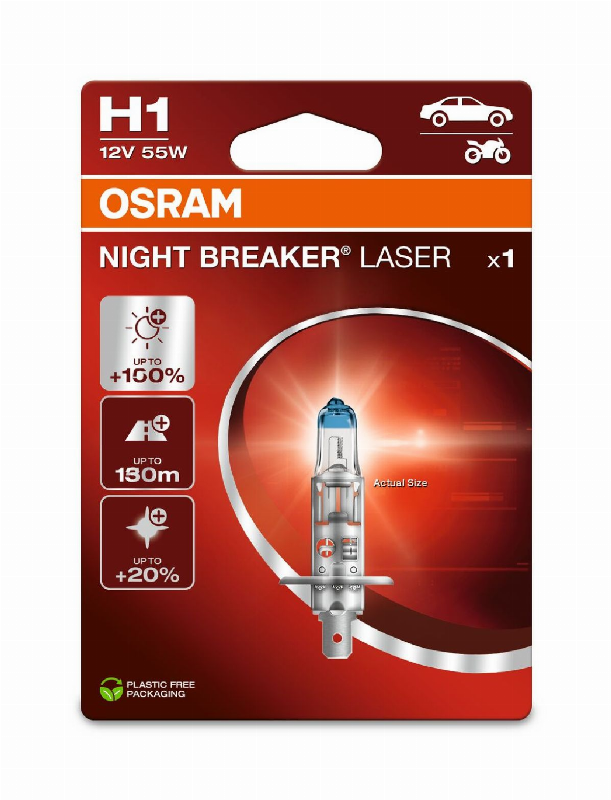 OSRAM ЛАМПЫ H1 55W 12V P14,5S +150% НОЧНИК ЛАЗЕРНЫЙ