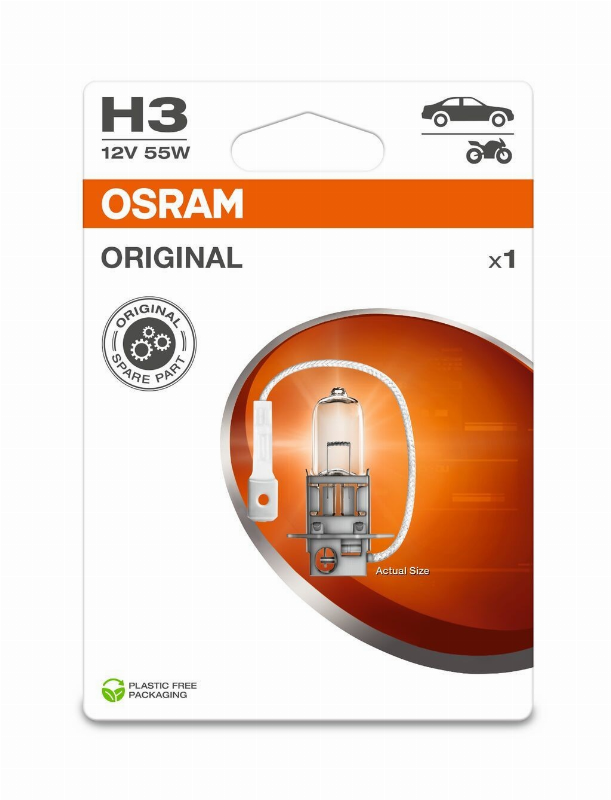 OSRAM LEMPUTĖS H3 55W 12V PK22S