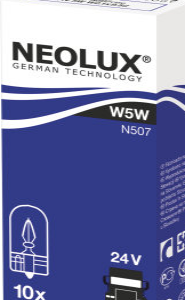 NEOLUX LEMPUTĖS W5W 24V W2.1X9.5D 5XFS10