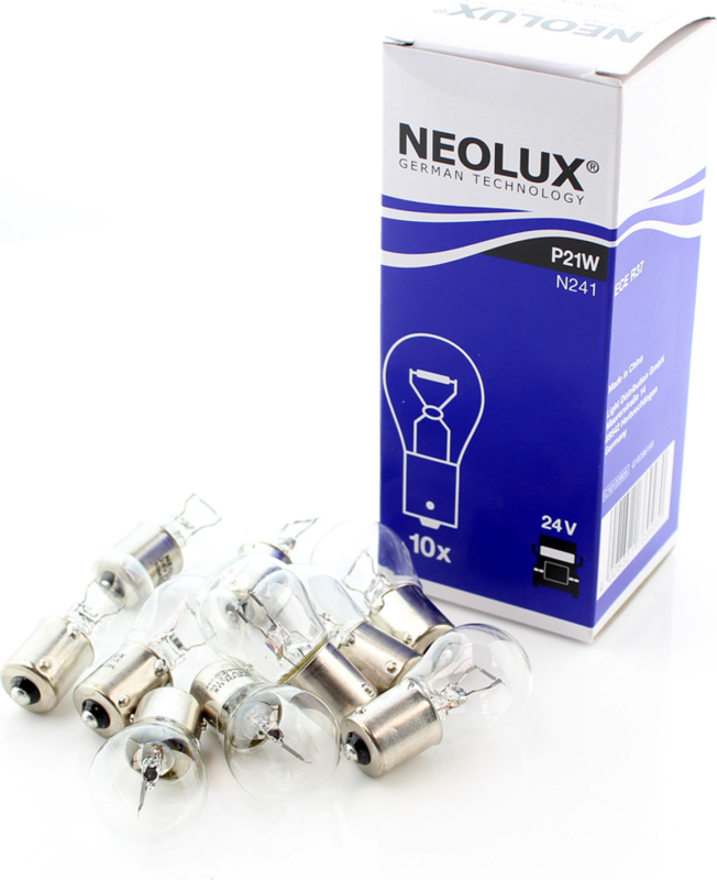 NEOLUX LEMPUTĖS P21W 24V BA15S 5XFS10