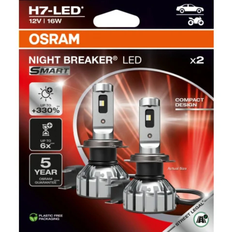 OSRAM LAMBID H7 16W 12V PX26D ÖINE KATKESTUSLAMP LED